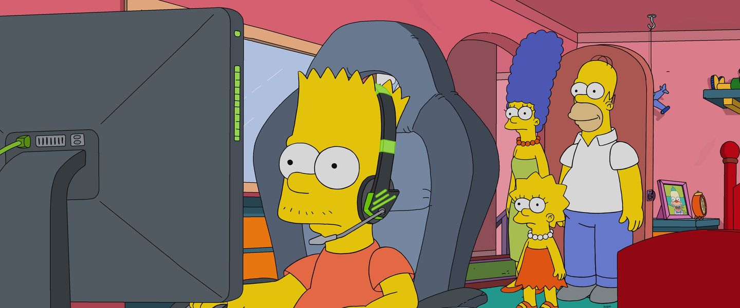 Bart caricaturizado como un gamer