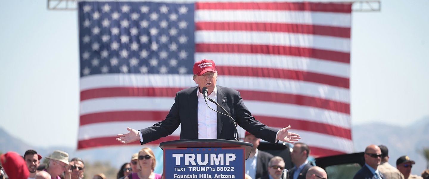 Donald Trump durante un acto político en 2016