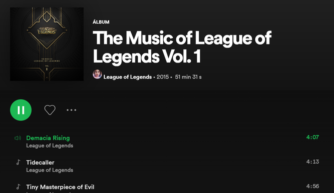 League of Legends en Spotify supera los 3 millones de oyentes