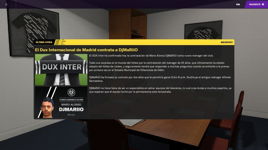 DUX Gaming llega a Football Manager 2021 con su DUX Inter 