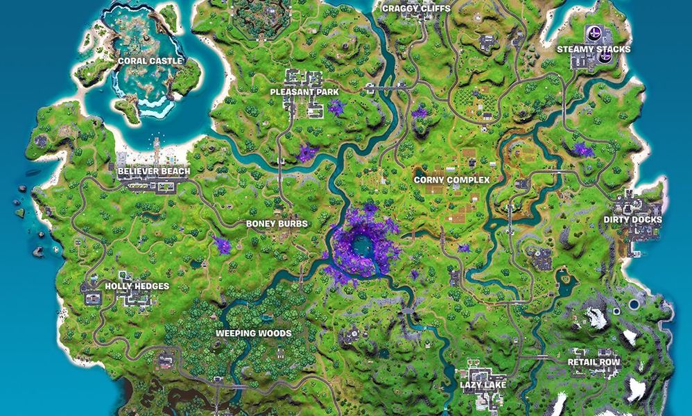Así es el nuevo mapa de Fortnite de la Temporada 7 y alguna localización
