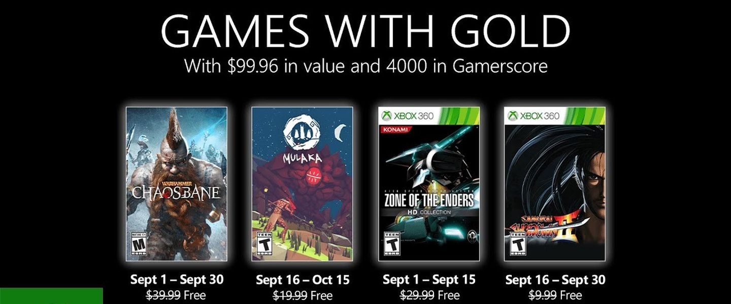 Los juegos gratuitos de Xbox para septiembre de 2021