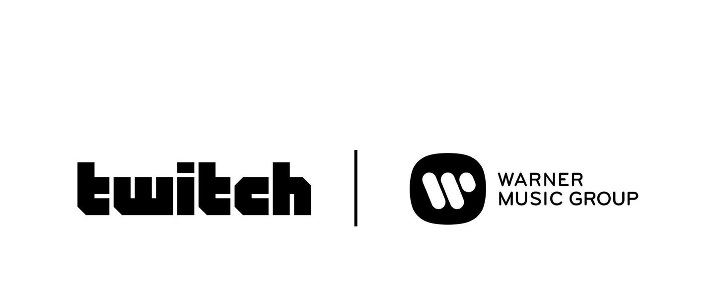 Los logos de Twitch y Warner Music Group