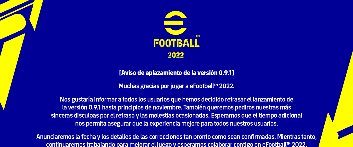 La actualización de octubre de eFootball se retrasa