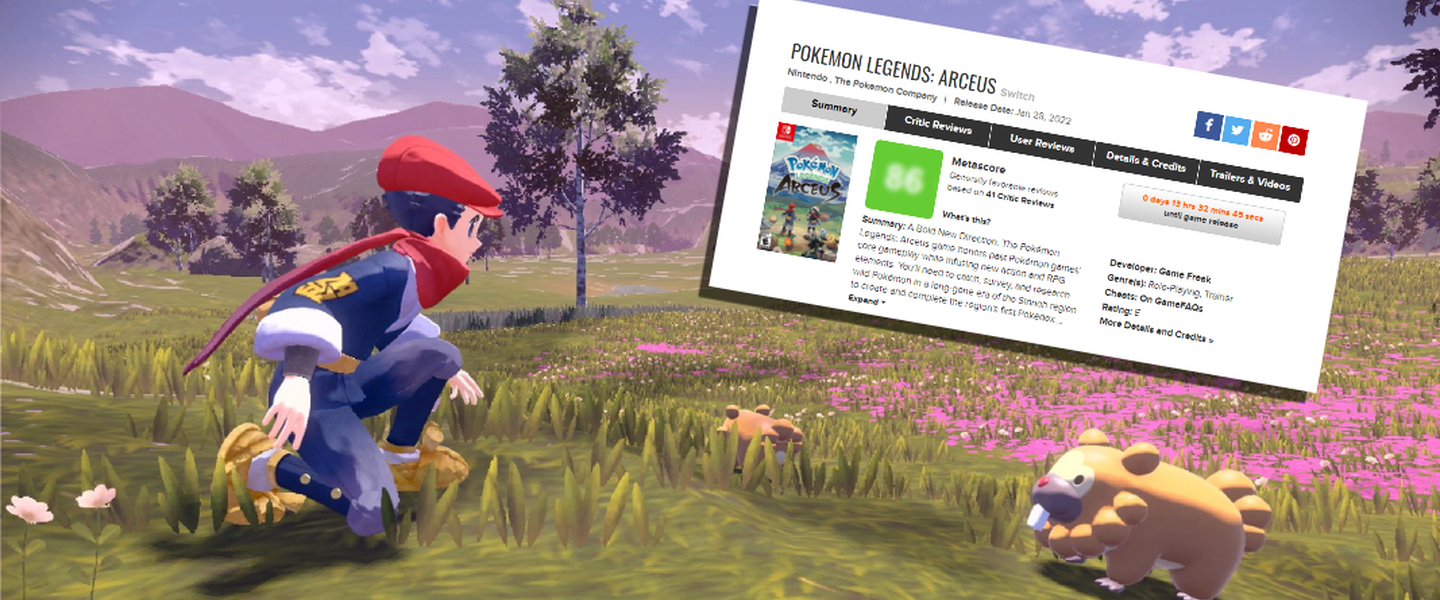 Pokémon Leyendas Arceus y su nota media en Metacritic