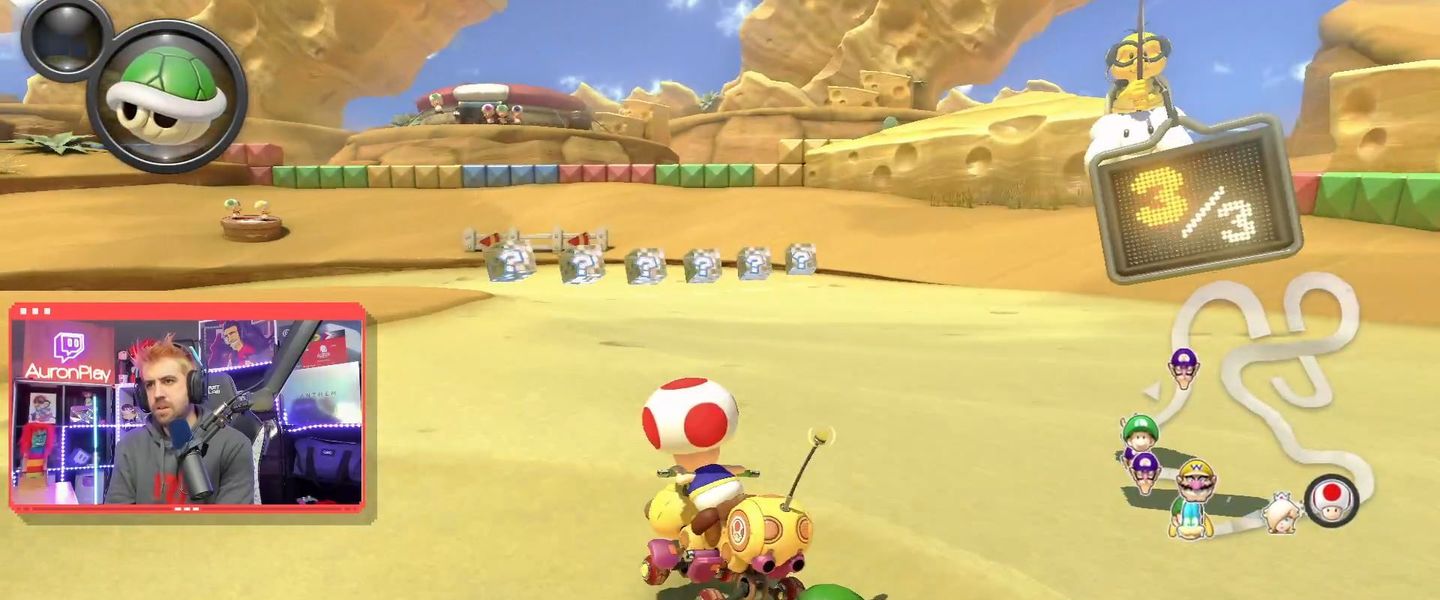 AuronPlay jugando a Mario Kart