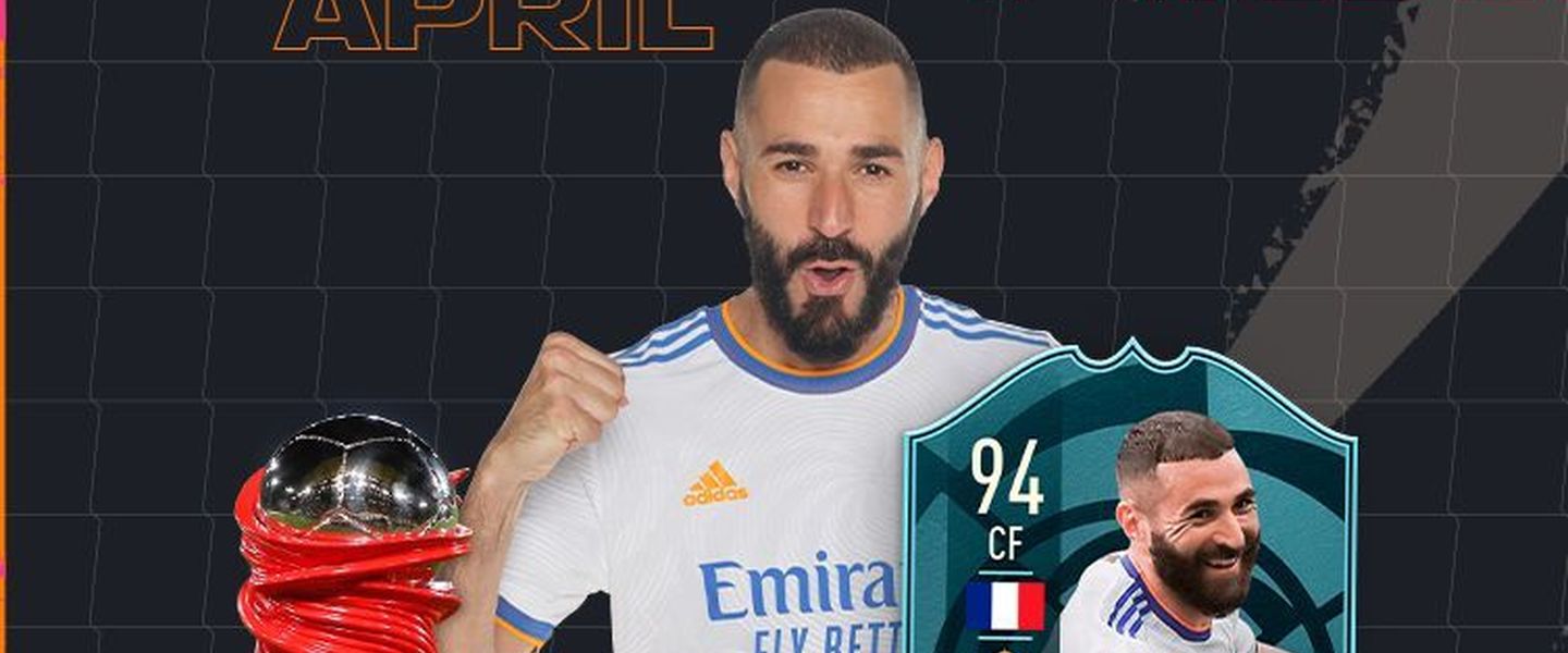 Karim Benzema es el mejor jugador de abril en LaLiga y ya tiene una cartaza en FIFA 22