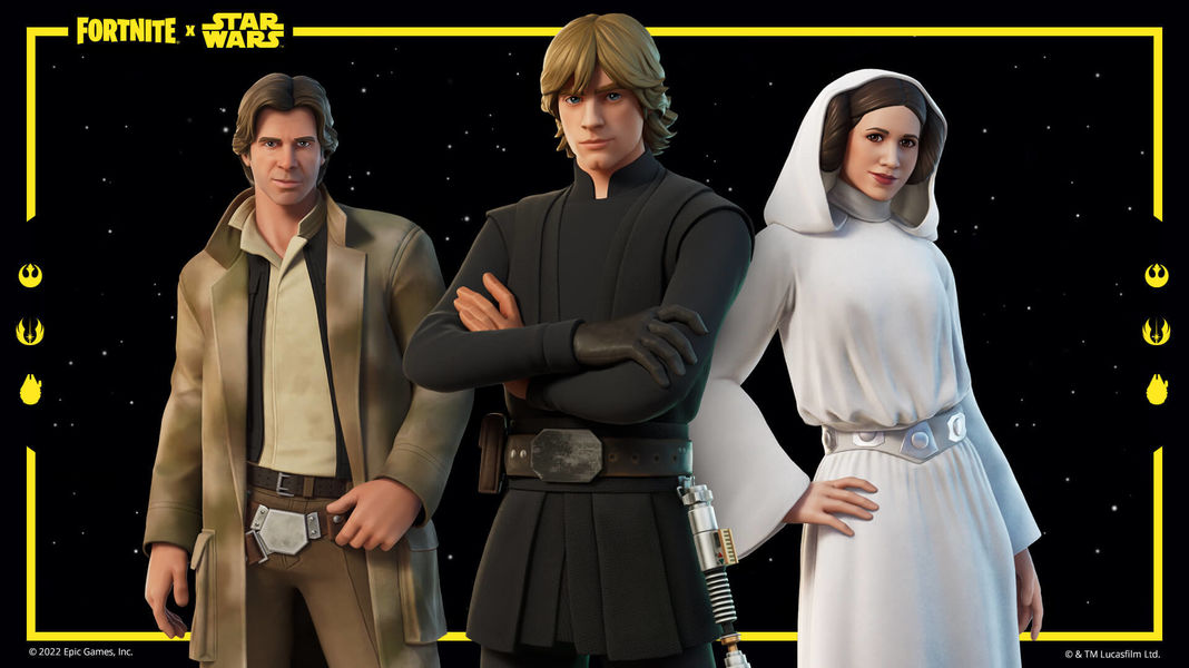 Luke, Leia y Han Solo llegan a Fortnite