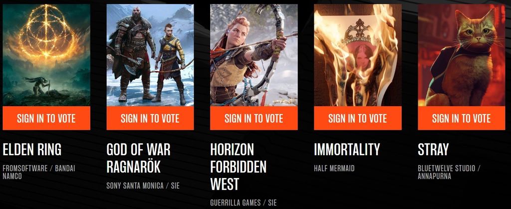 Lista completa de nominados a los Game Awards 2022: una edición con pocas  novedades y mucha