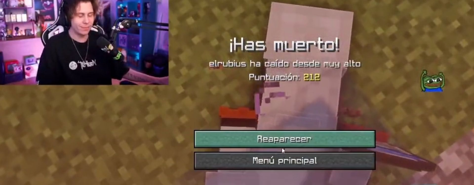 Rubius y su primera muerte en Minecraft Extremo