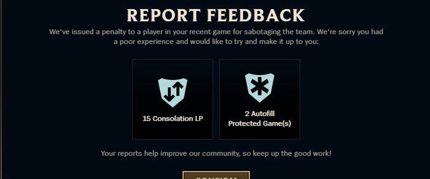 Las recompensas que reciben algunos jugadores por reportar satisfactoriamente