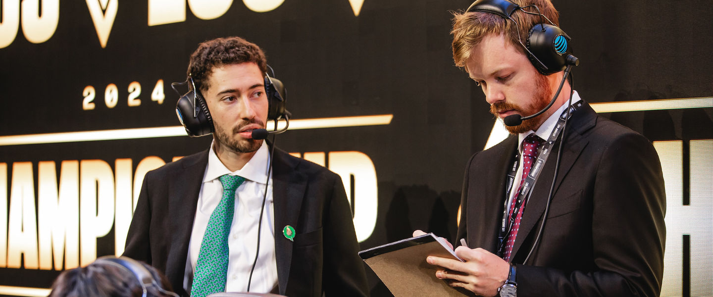 Mithy y Nukeduck durante una fase de draft de la LCS 2024