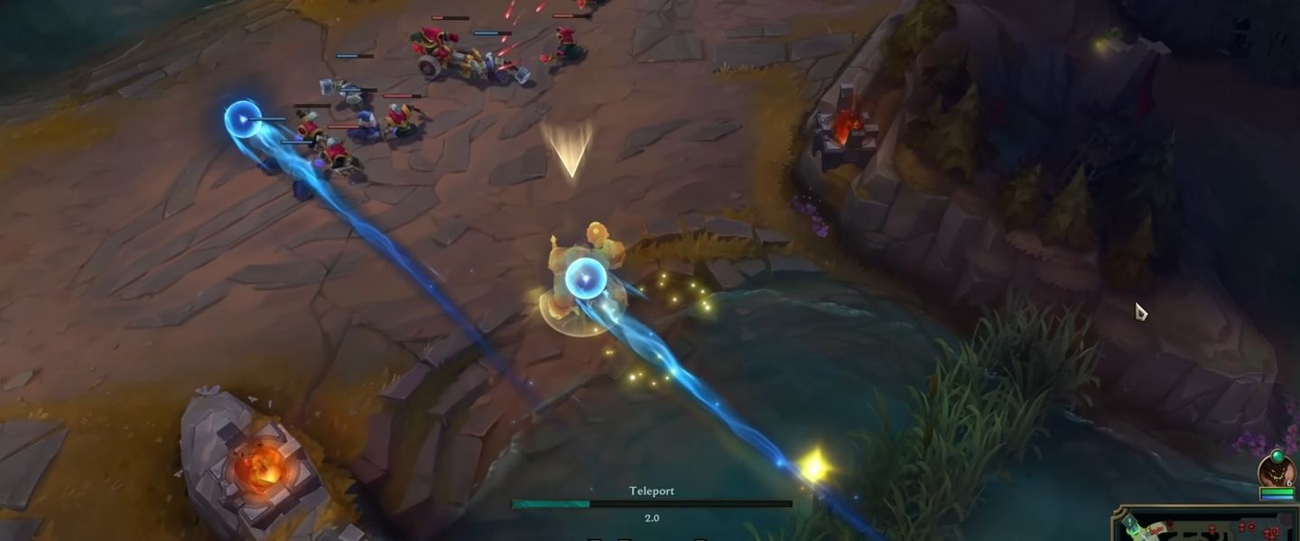 Una de las nuevas interacciones del Teleport de LoL con Bard