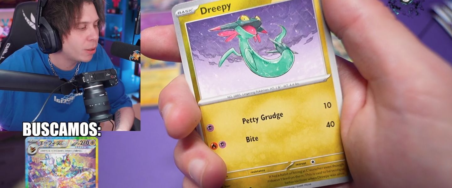 Rubius abre sobres de cartas de Pokémon en uno de sus directos